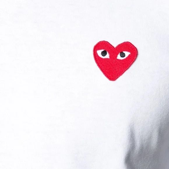 COMME DES GARCONS CDG PLAY RED HEART EYE LOGO WHITE T-SHIRT (S-XL) - Picture 10 of 10